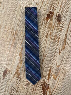Men's Blue & Purple Plaid Dress Tie